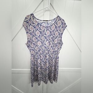 Soprano Blue and Pink Geometric Blouse